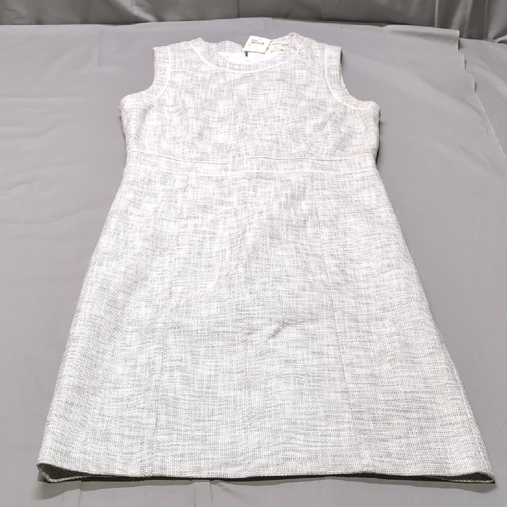 NWT Club Monaco Womens Cream Sheath Mini Dress Crew Neck Sleeveless Size 10